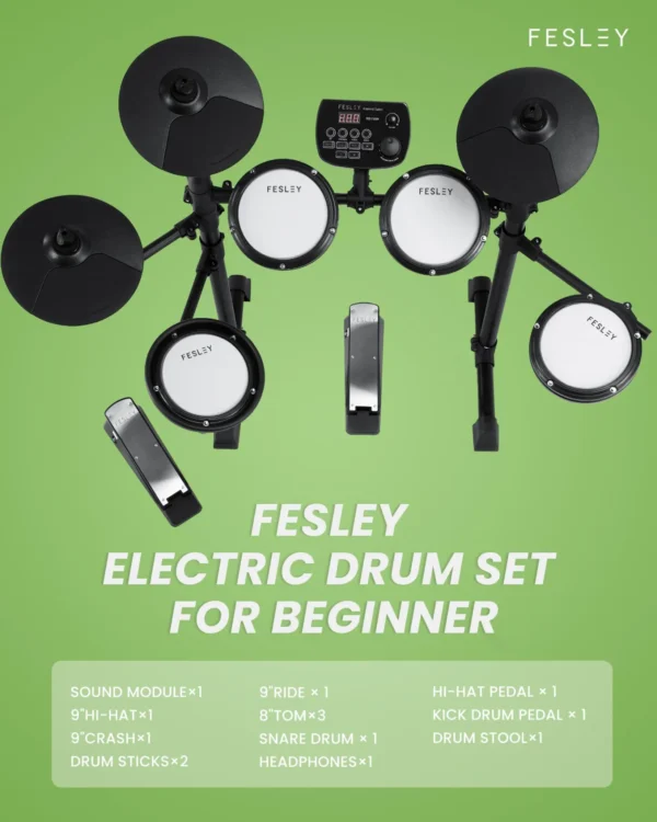 ⁦ערכת תופים אלקטרוניים Fesley FED150W⁩ – תמונה ⁦4⁩